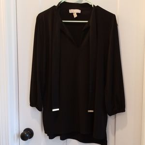 Michael Kors Black 3/4 Sleeve Top